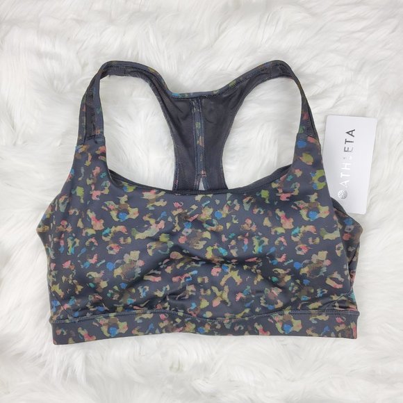 NWT Athleta Black Leopard Printed Contender Bra - Picture 4 of 8